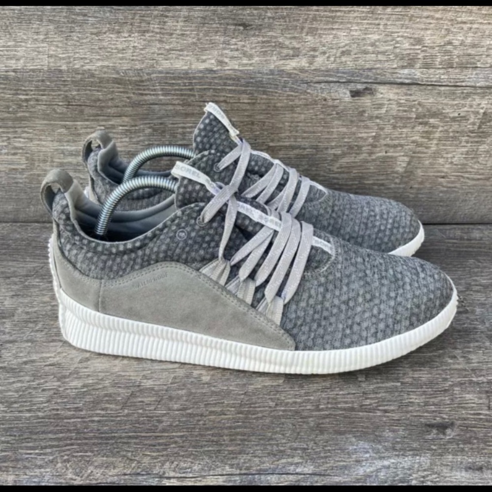 Sorel Women's Out N About Plus Lace Waterproof Sneaker — Gray Size 10.5